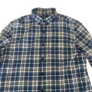 Vineyard Vines Mens Large Slim Fit Longshore Shirt Blue Plaid Long Sleeve Cotton